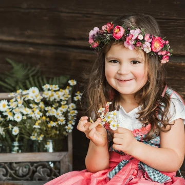 Little cutie wearing her Bavarian traditional dress.