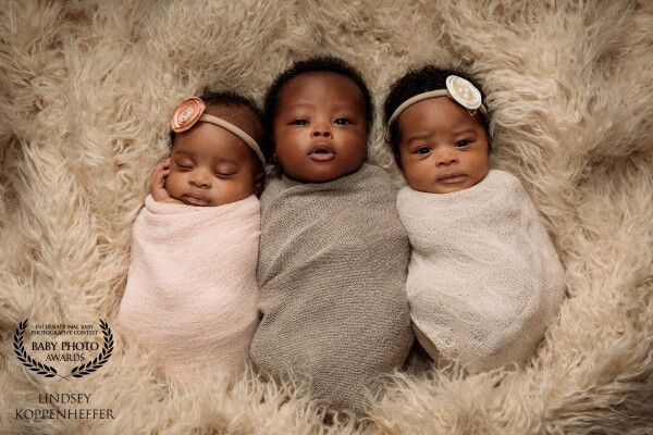 Triplets! These three little bundles of joy did so well for their photoshoot. I love the eye contact and the soft tones of this image so much. 