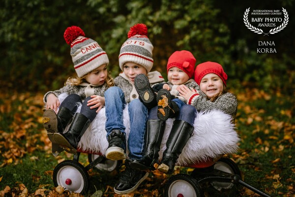 These Canadian cuties are siblings and cousins....and the very best of friends. They couldn’t get in the wagon fast enough. A whole lotta love in one place.