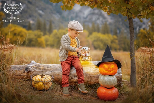 The magic was everywhere this Fall. There were Jack-O-Lanterns, witch hats, spiders and pumpkins. Halloween was alive at Yosemite National Park this season. Turned out it was the boy's favorite holiday this year. His imagination inspired me to create this story.