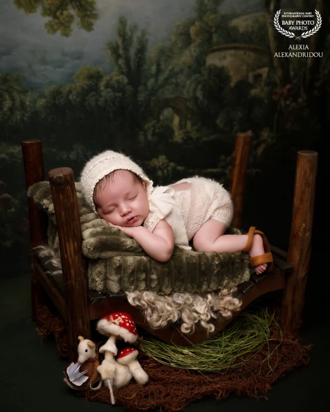 A fairytale moment captured , a newborn portrait where dreams begin, cradled in a world of whimsy and wonder.