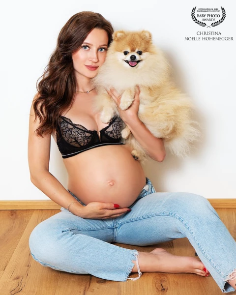 This lovely mom once came to my studio with her little dog, and together we captured a beautiful mat...