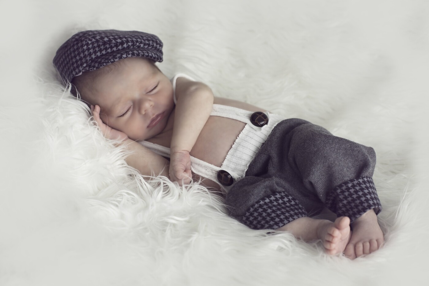 Mason was 2 weeks old in this image. It's hard to believe that this handsome little man is one now! We wanted to go for a clean classic look throughout his session. His mama did  fantastic job on his wardrobe.