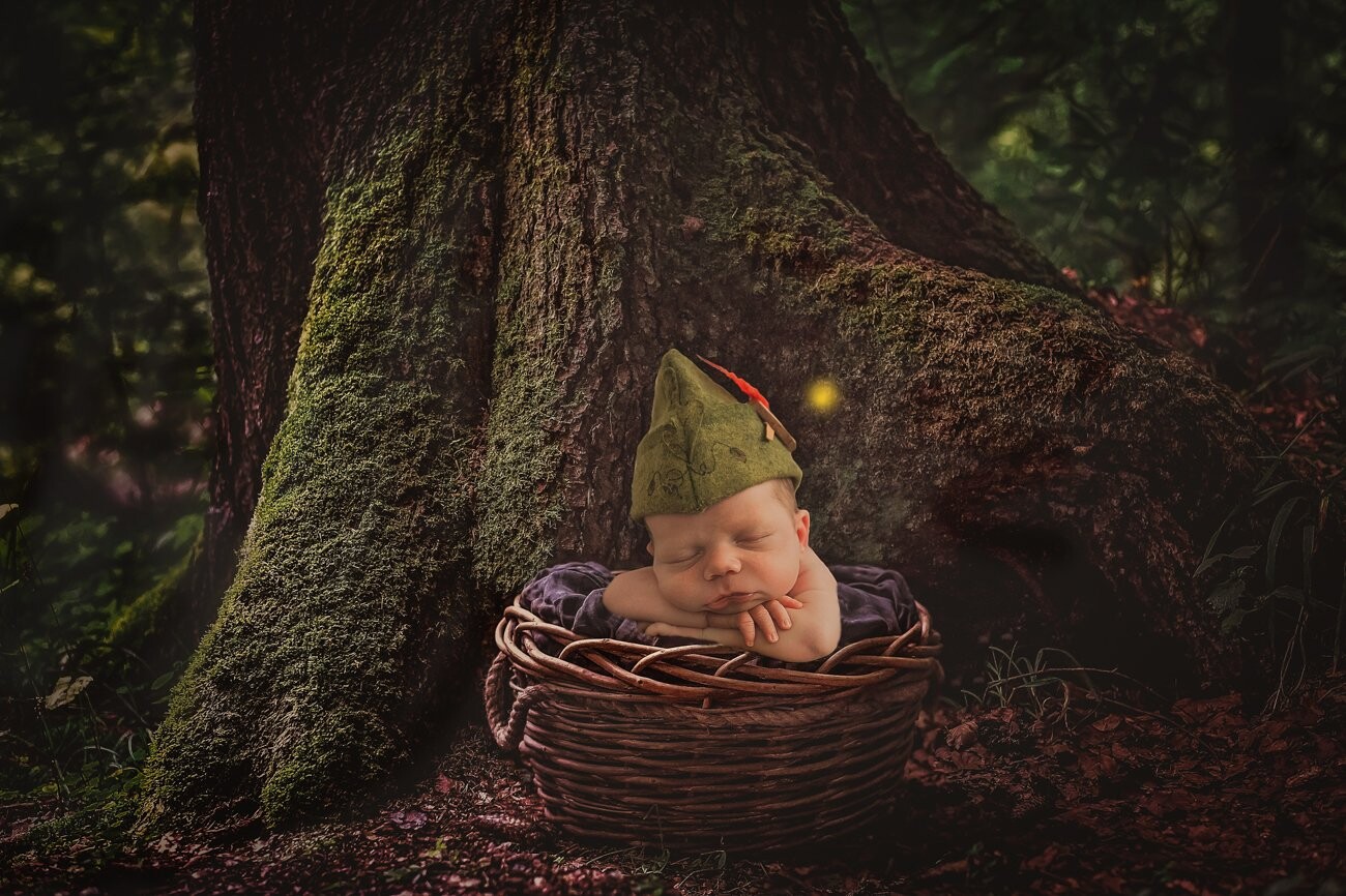 I wanted to do something magical for this little guy and mom and dad wanted Peter Pan! I did some magic in Photoshop and even added Tinkerbell! 