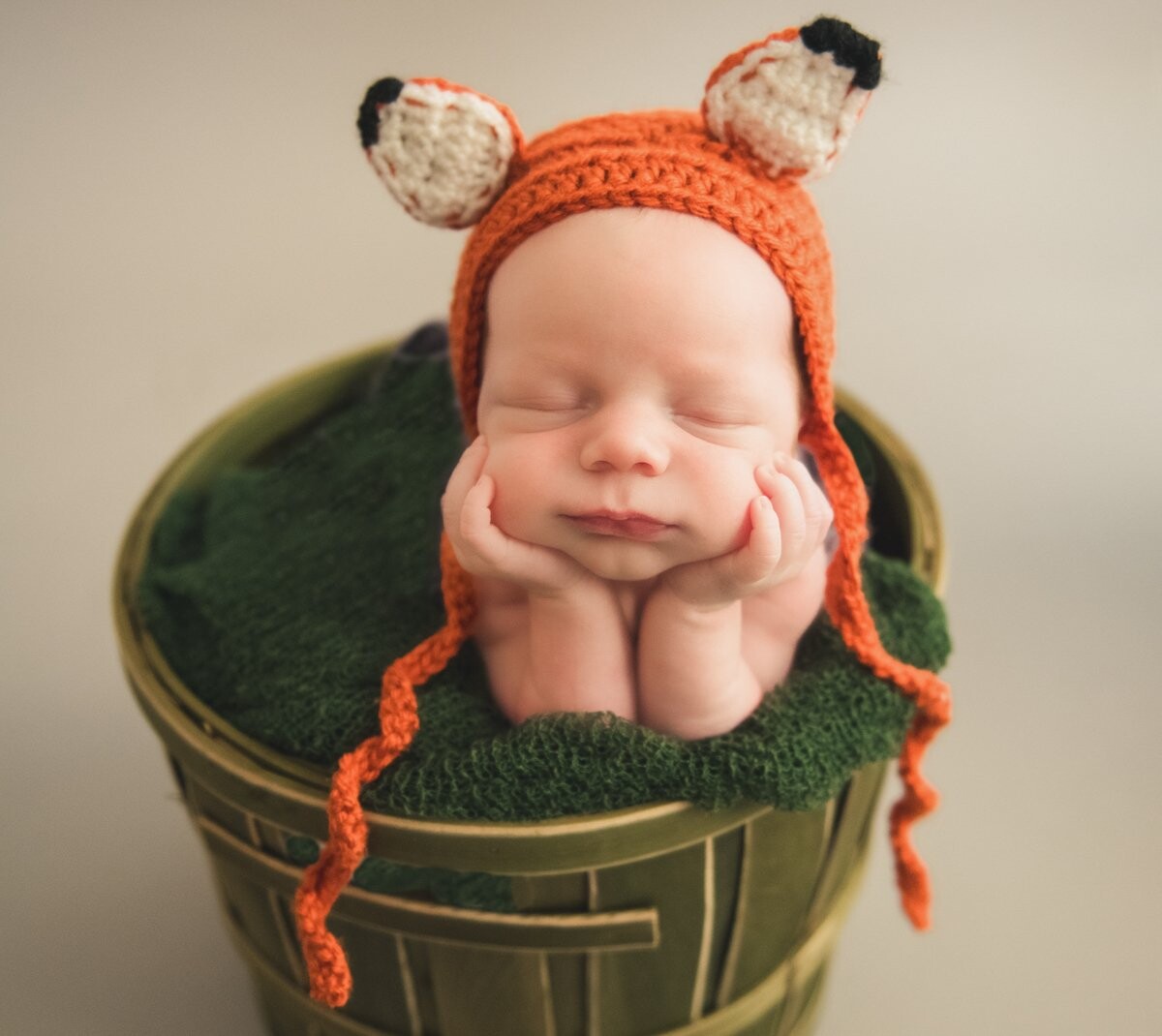 Mama wanted the fox hat for her little guy and we wanted to keep it simple.  Can't get much cuter than a little fox in a froggy pose! 