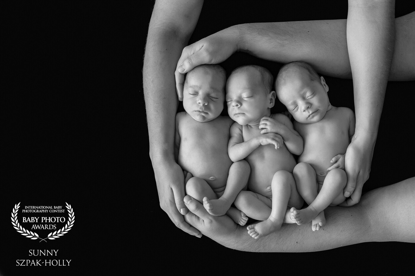 Fraternal triplet girls born at 30 weeks and photographed at 37 weeks in studio.  Little miracles and parents are so in love with them.