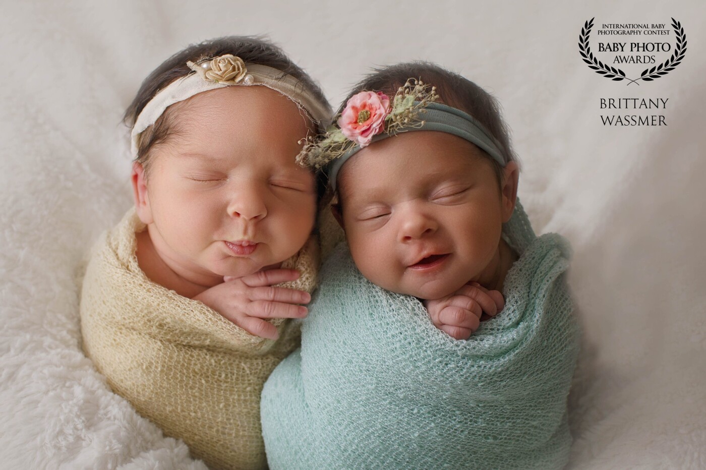 These two di-di twins gave me the best snuggles in my studio. Mom and Dad had them tested to find out if they are identical, and yes, they are! These girls are also a sweet answer to prayer as rainbow babies after Mom lost her first pregnancy a year earlier. I absolutely love working with multiples, even if it's twice the work! 