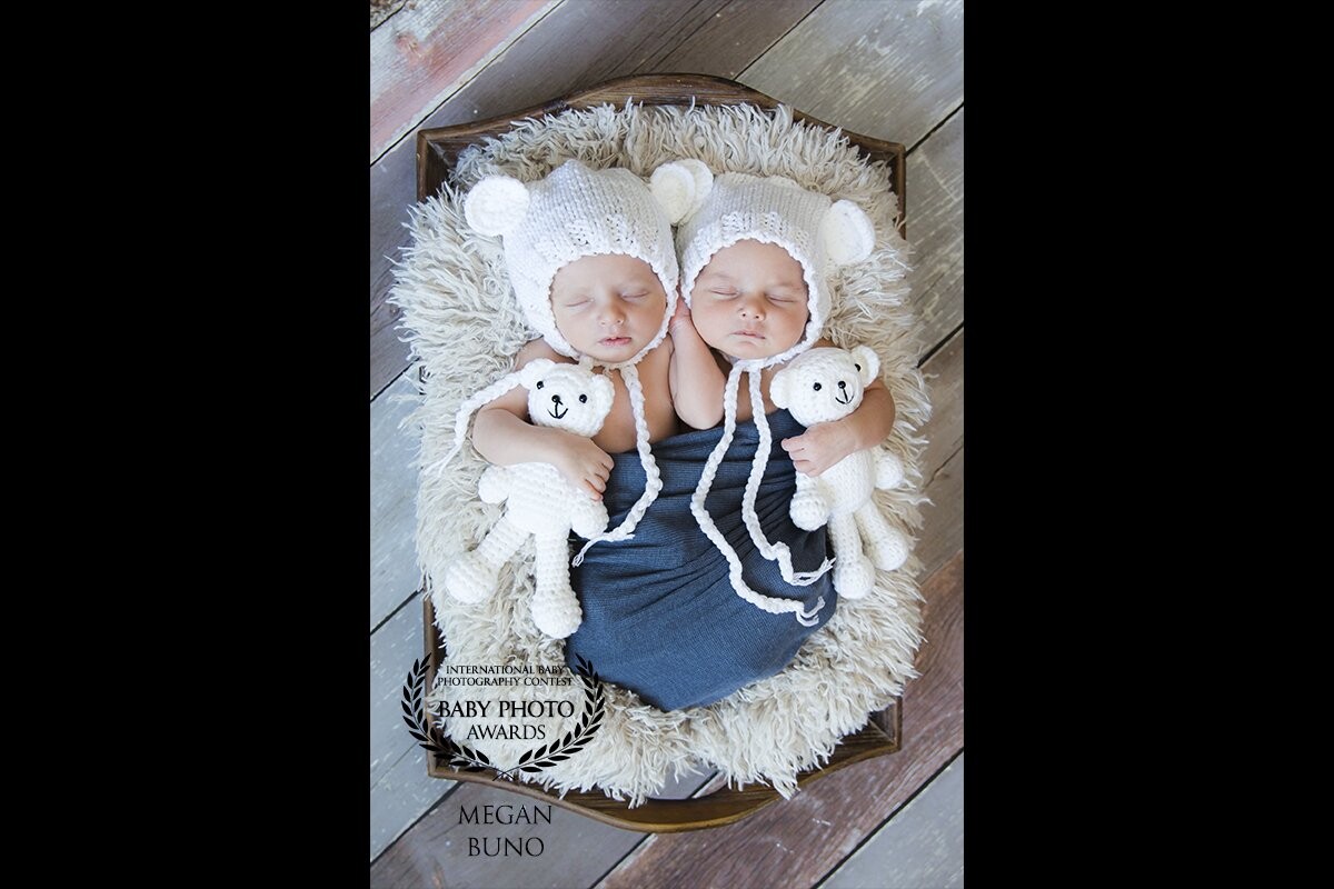 Tiny Teddies! These two adorable little babies are my first experience working with twins! Their parents had an amazing window in the front of the house that cast light across the room at a perfect angle. Talk about good fortune all around! Two cooperative babies at once and great light. Thank you for the recognition in this collection. Newborn photography is my passion and seeing everyone's work in a collection is inspiring. 