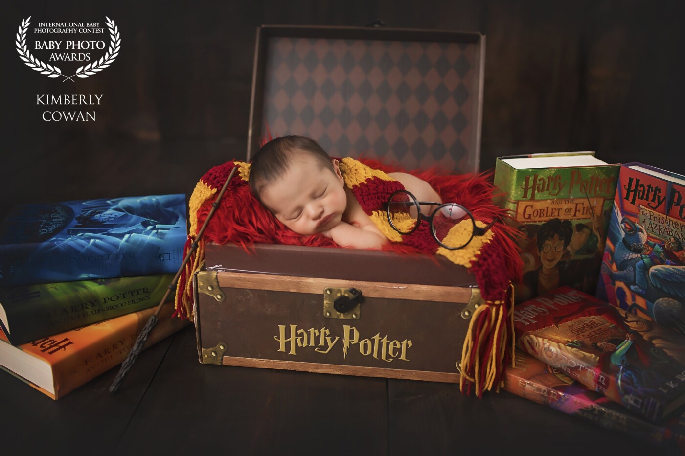 Who doesn't like Harry Potter and Babies?  Baby's parents are big fans and I was beyond thrilled when momma brought in her full book set and props for me to photograph her brand new baby in!  