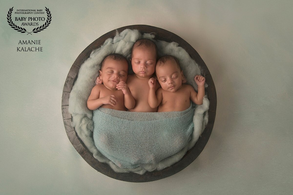My first set of triplets.<br />
And they happened to be identical!!<br />
Was so hard to capture their shots but so worth it. They have 3 older brothers. So mum has 6 boys! Aged 6, 4 and 2, then the triplets.<br />
I am so in love with their shots!