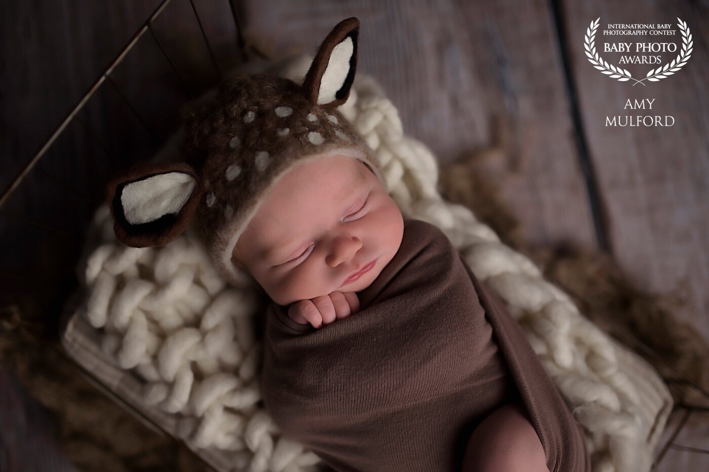 This little guy had to come to my studio twice! He was not a fan of getting his pictures taken, even on the second day. We ended up with a few good ones in the end. I think he really liked my deer bonnet!!