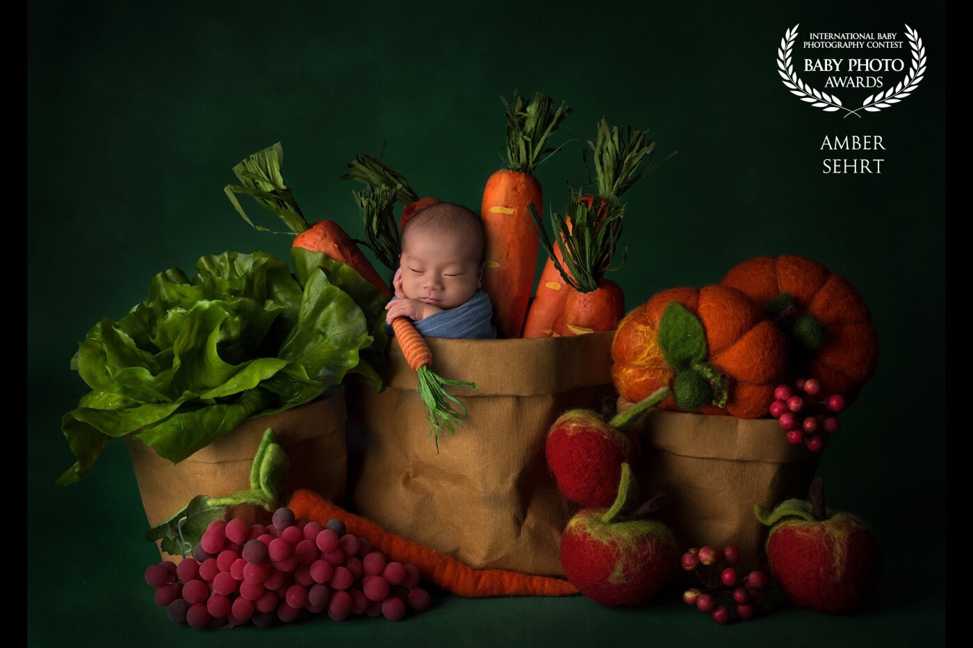 I call this image "Freshly Picked" because you can't get any fresher than a sweet newborn, at least right after a bath. His mom and dad wanted me to get as creative as possible.