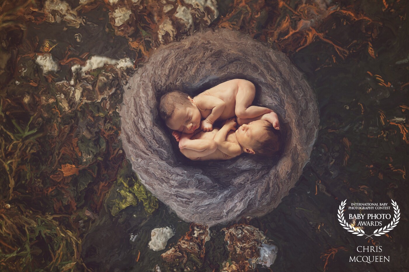 Twins Darci and Cooper. So tiny and adorable. <br />
This photo was taken at their home. They both slept beautifully during their Newborn Lifestyle Photography.