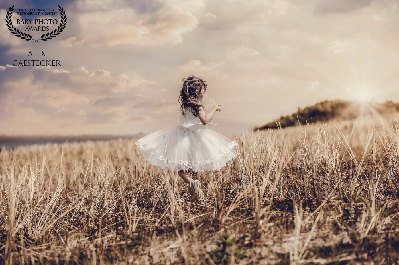 In fact, we were shooting the parents of this little girl. It was their wedding day.<br />
She had to wait a little bit while we were taking some pictures of her mom and dad.<br />
She decided to dance in the field... A quick shot of this moment resulted in this picture.