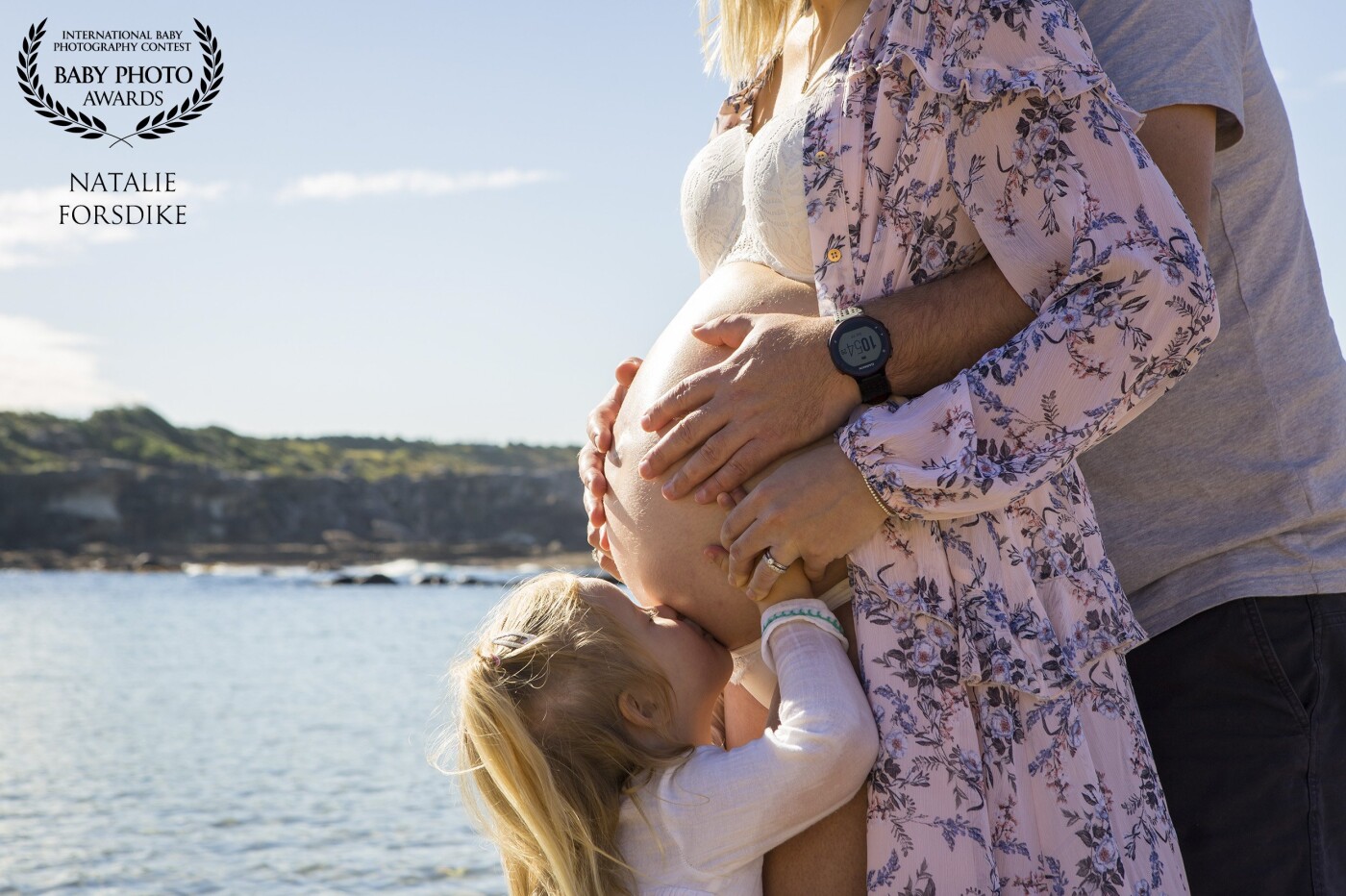 Another gorgeous maternity beach shoot in Sydney. We have the best hidden beaches which make fantastic locations for outdoor photo shoots - even in the middle of winter! This is the second time I have captured this growing family's baby on board and I can't wait to photograph their newest arrival very soon. 