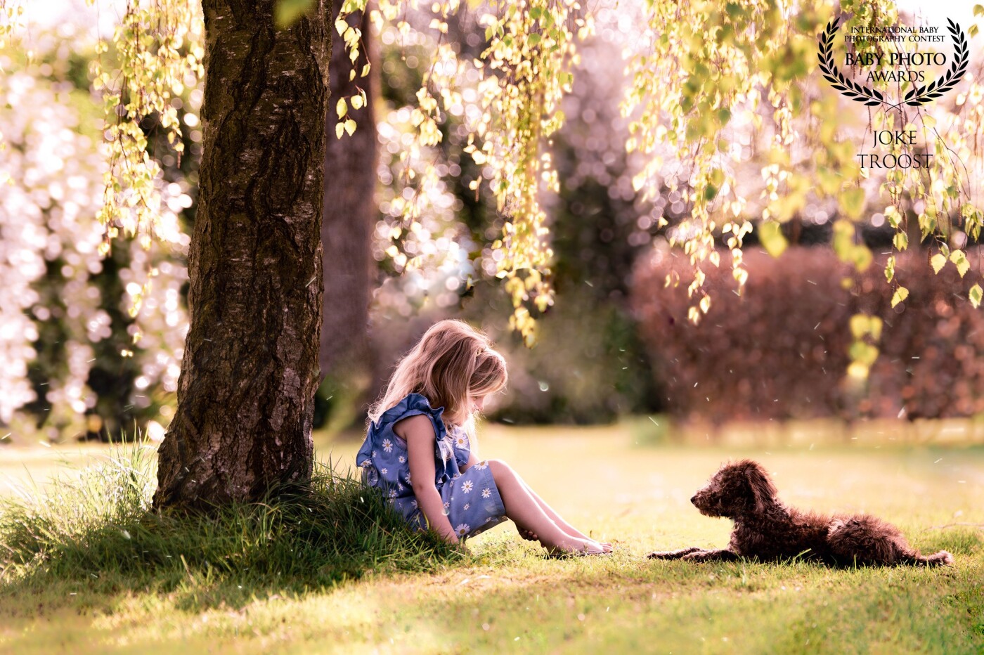This cute puppy was only 8 weeks at the time this picture was taken. When I saw this beautiful location with the tree  I knew I had to go back with the morning light to take a dreamy shot. The connection between this 4 years old and her dog makes me melt <3