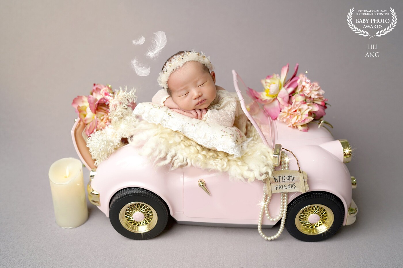 Hello world, this little baby girl is ready to go! Do you want to ride along and having fun together? :)<br />
<br />
Yes. This is the best prop i bought so far for my newborn babies. And who know, after year by years this beautiful car become our signature.  As the first in my country, it's become client's most wanted theme ever. <br />
Thanks @babyphotoawards it's an honour to get the award. Love ya!  ~Lili Ang~