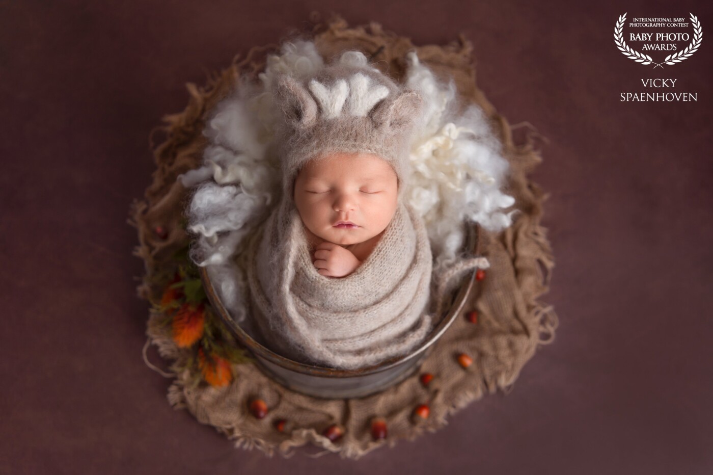 Beautiful babyboy Collin, 6 days old. I’d wanted to create a warm autumn portrait with beautiful earth tones. So glad it turned out well. Thank you so much for the award! I feel very honored ???
