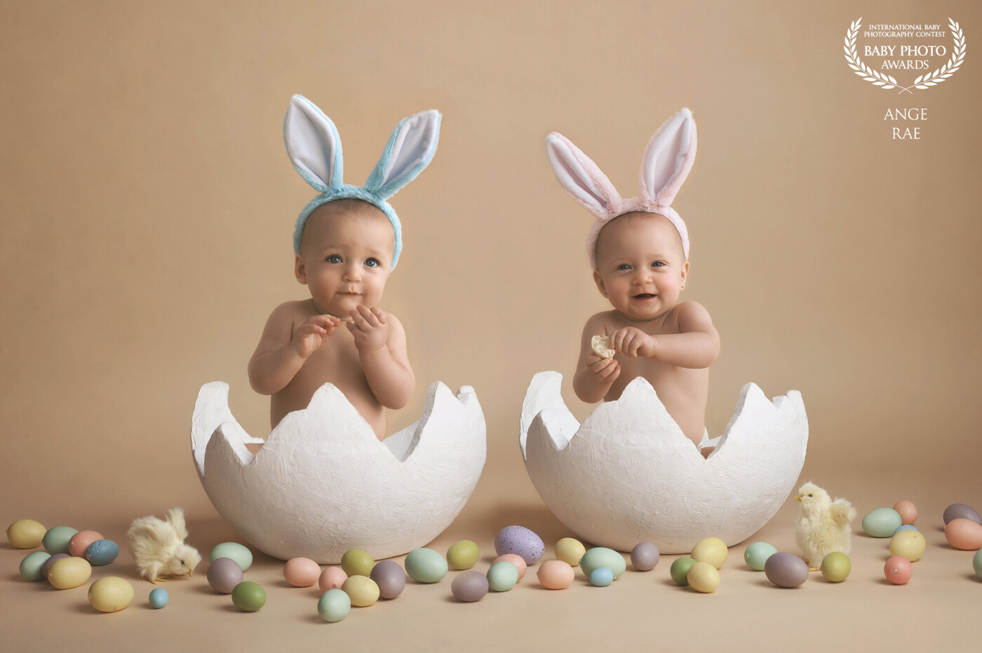 These little sweethearts came back for some updated images around Easter so I couldn't resist creating a little themed shot for them. This shot really captures their very different personalities. How adorable are they!!?